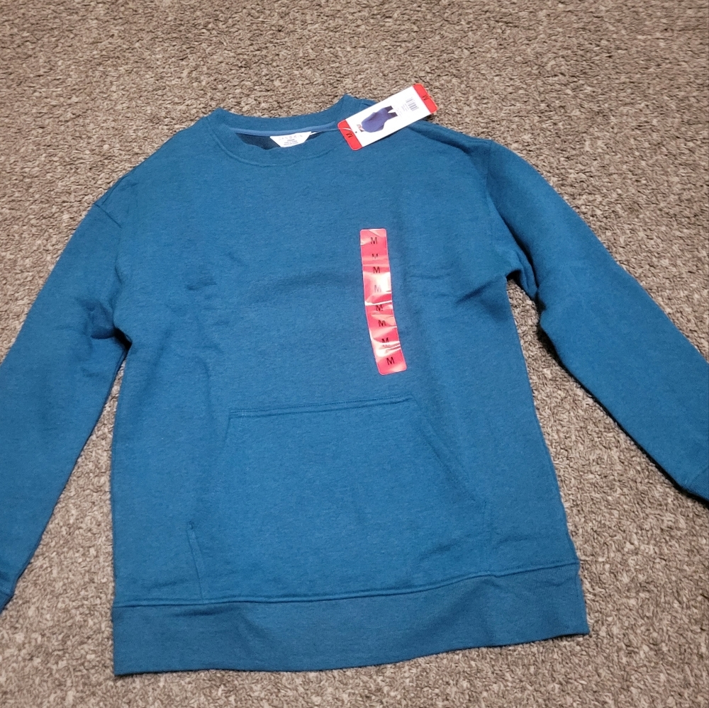 Danskin Crewneck Sweatshirt in Teak Teal Heather